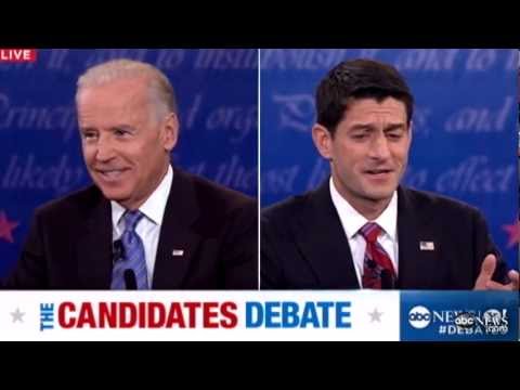What was the outcome of the 2012 vice-presidential debate between Paul Ryan and Joe Biden?